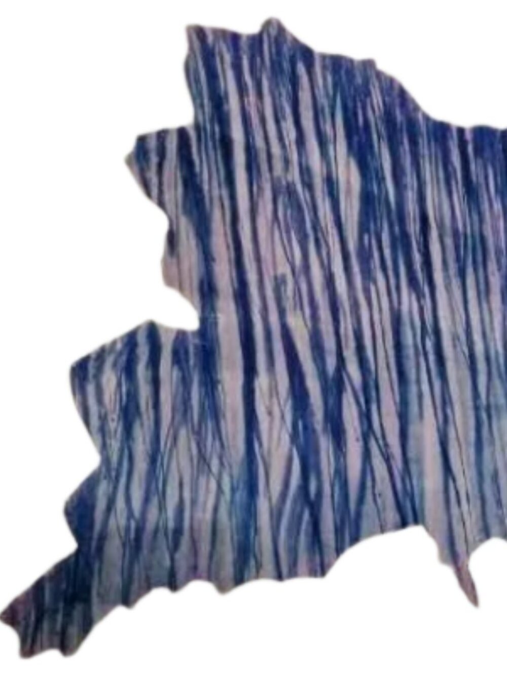 NEW XL Cowhide suede Leather Rug navy Blue ivory White gray purple Striped dyed